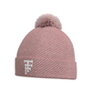 Chapéu de malha de lã/acrílico de alta qualidade quente gorro de inverno cor rosa chapéus de inverno com pompom