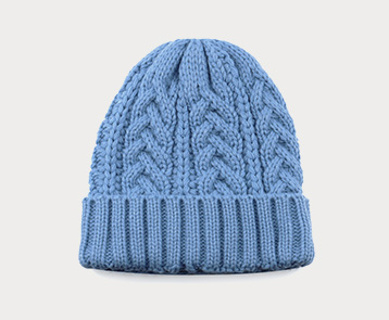 Gorro de malha de cor azul