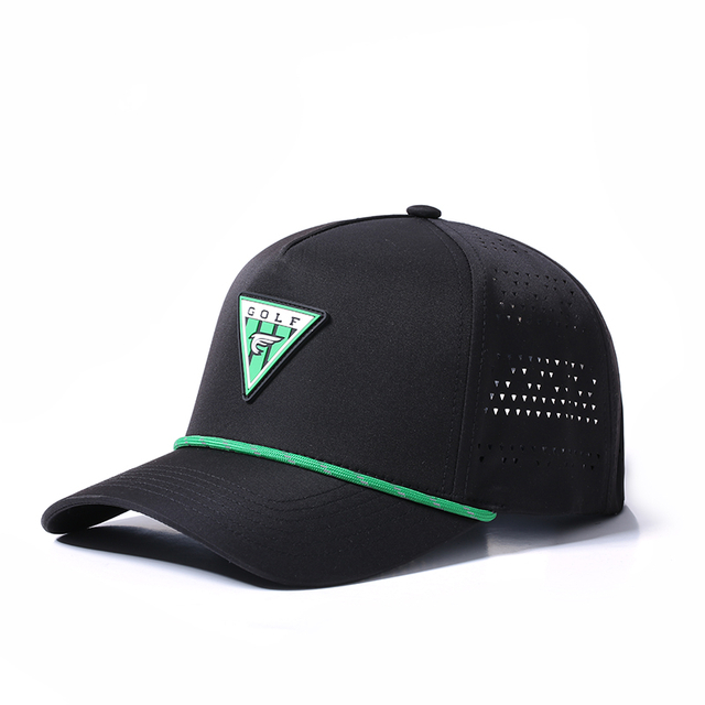 Chegada nova logotipo personalizado bordado remendo Top Flight Laser Cut Golf Hat 