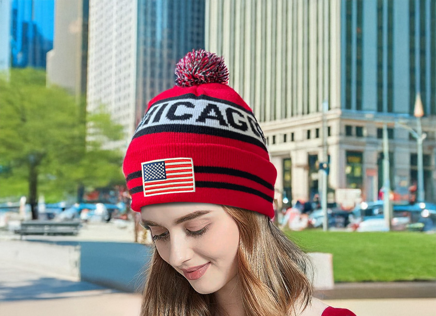 Gorros bordados populares em Chicago nos EUA