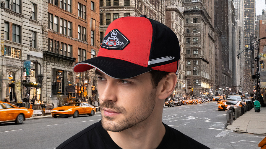 Chap&eacute;u de beisebol com remendo de borracha de PVC da marca TEFLA de 5 pain&eacute;is com design de 2 tons