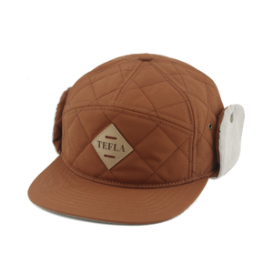 Boné snapback de 7 painéis com bandeiras de nylon acolchoado com diamantes e boné de veludo cotelê com fecho ajustável